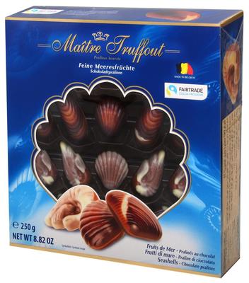 Mořské plody 250 g, čokoládové pralinky s lískooříškovou krémovou náplní